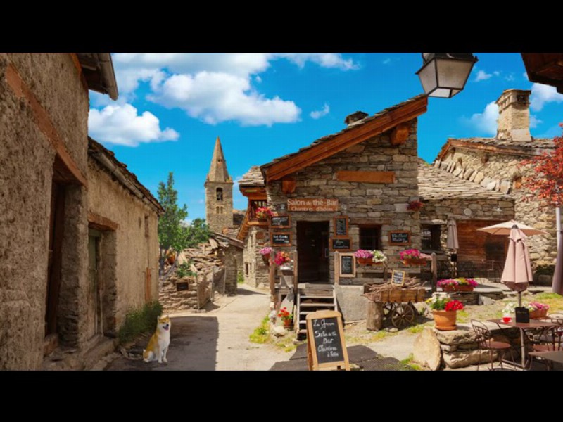 Smooth Jazz & Bossa Nova Music In Streets Of An Old Medieval Town In The French Alps